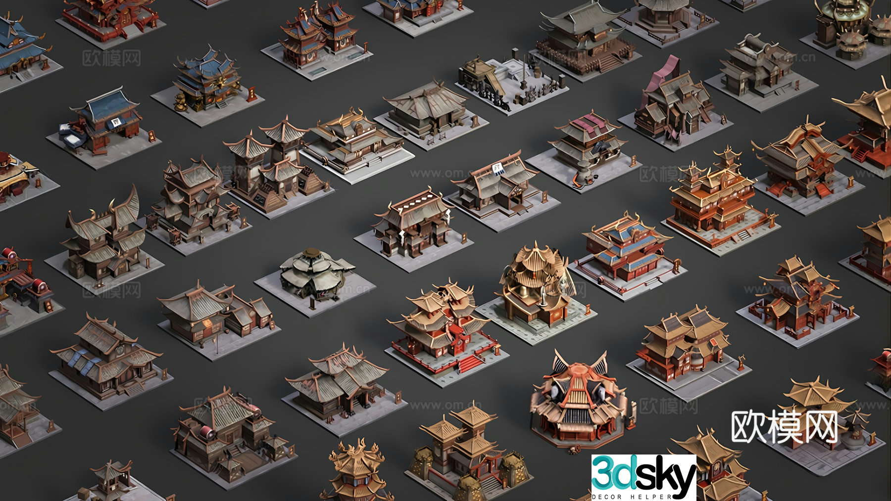 Chinese style ancient building ancient building game palace temple royal palace 3d model