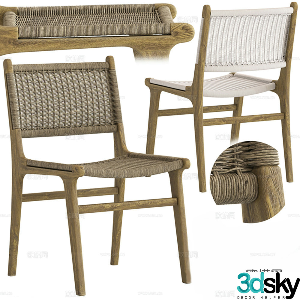 Chinese chair single -chair wooden chair 3D model