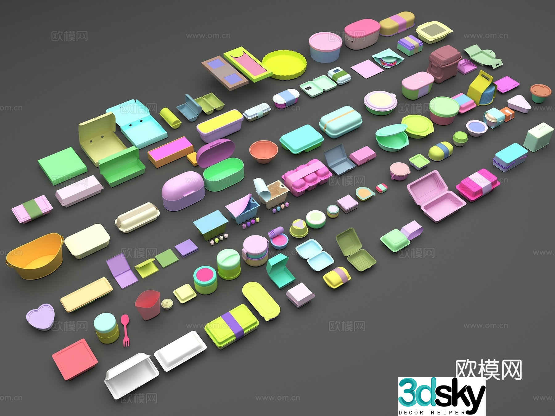 Packing box box Food box Fast -lunch box Disposable box 3D model