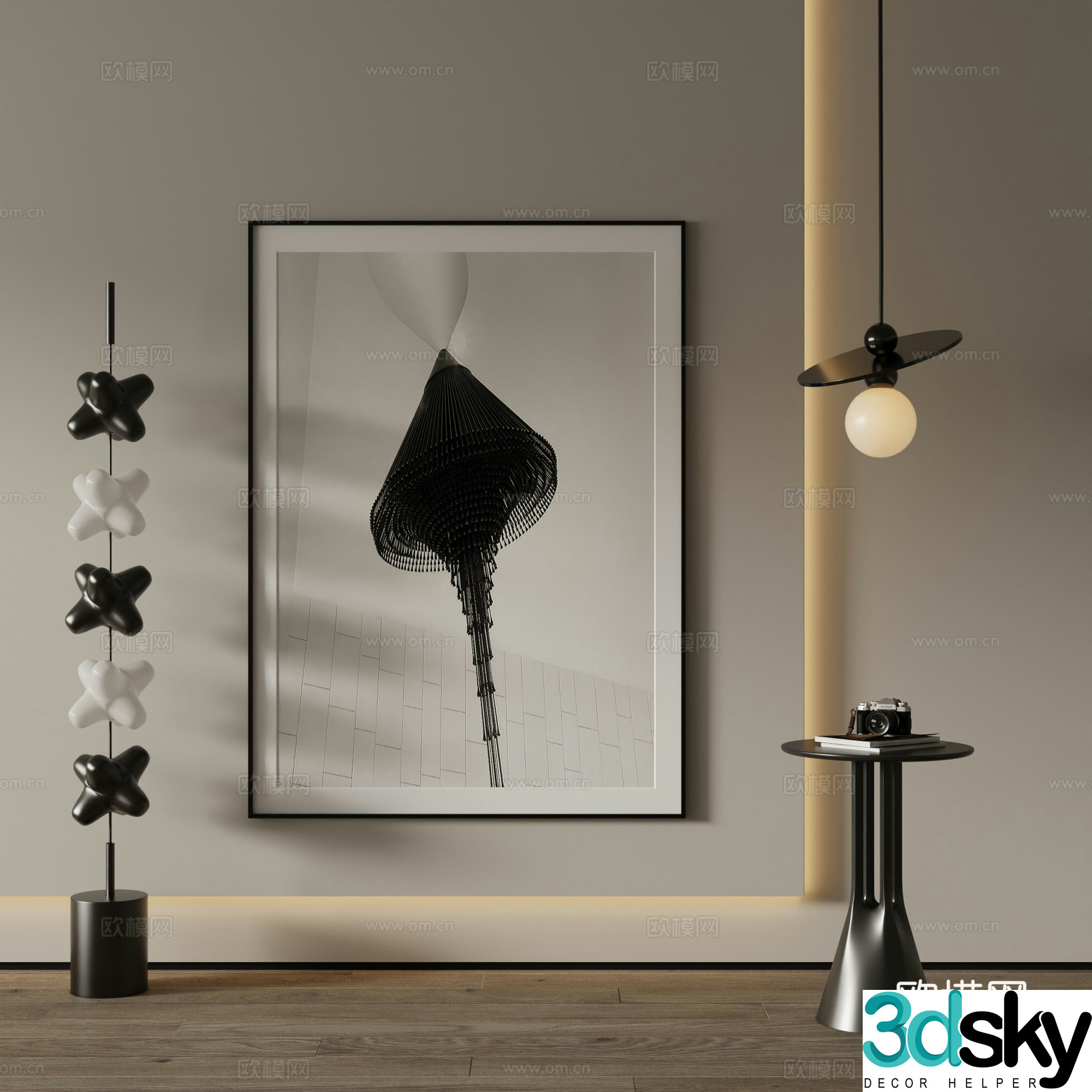 Modern Art Painting Decorative Painting 3D Model