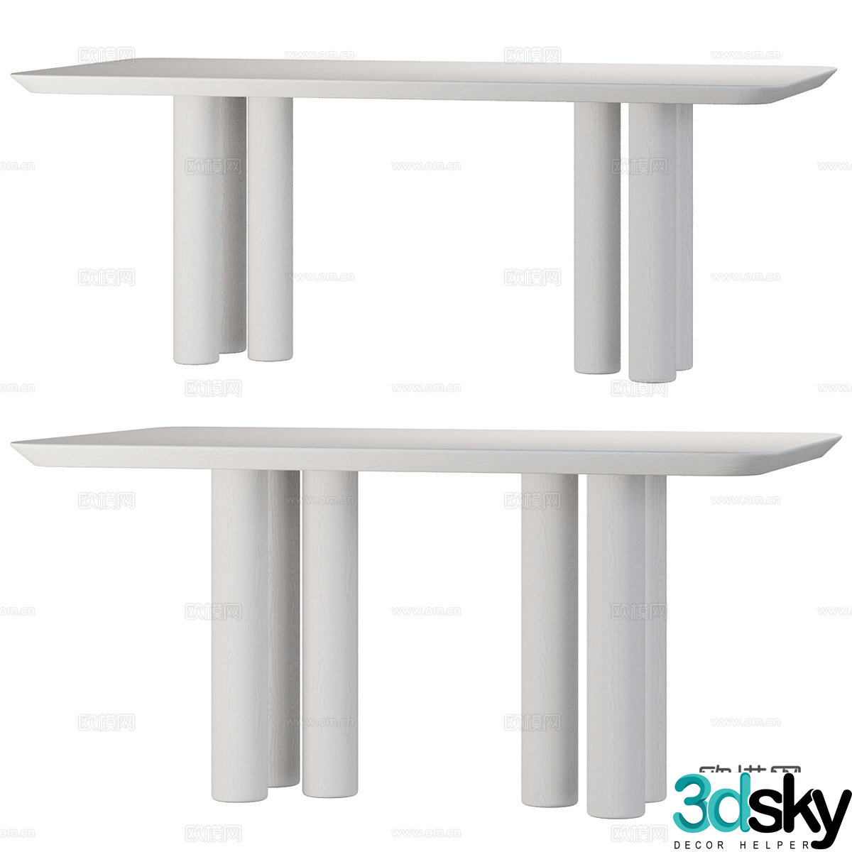 Nordic simple dining table 3D model