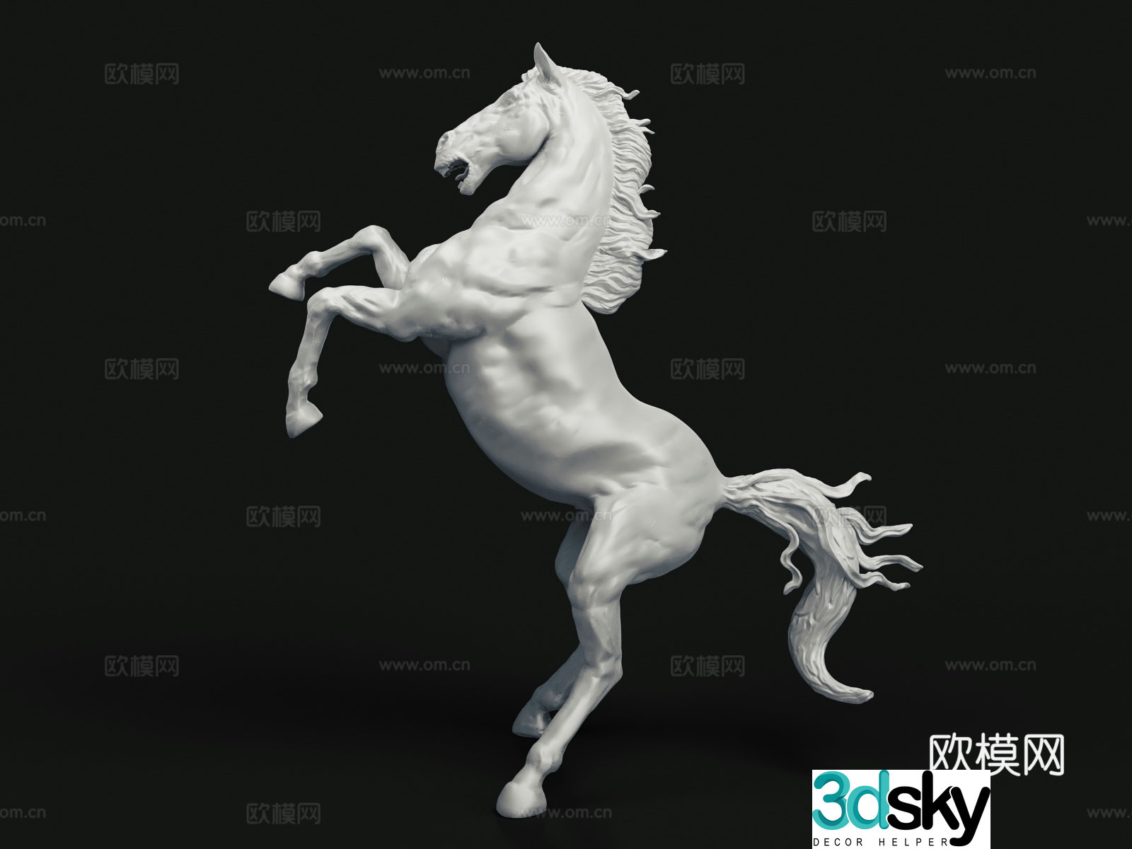 Horse galloping horse sculpture 3d model