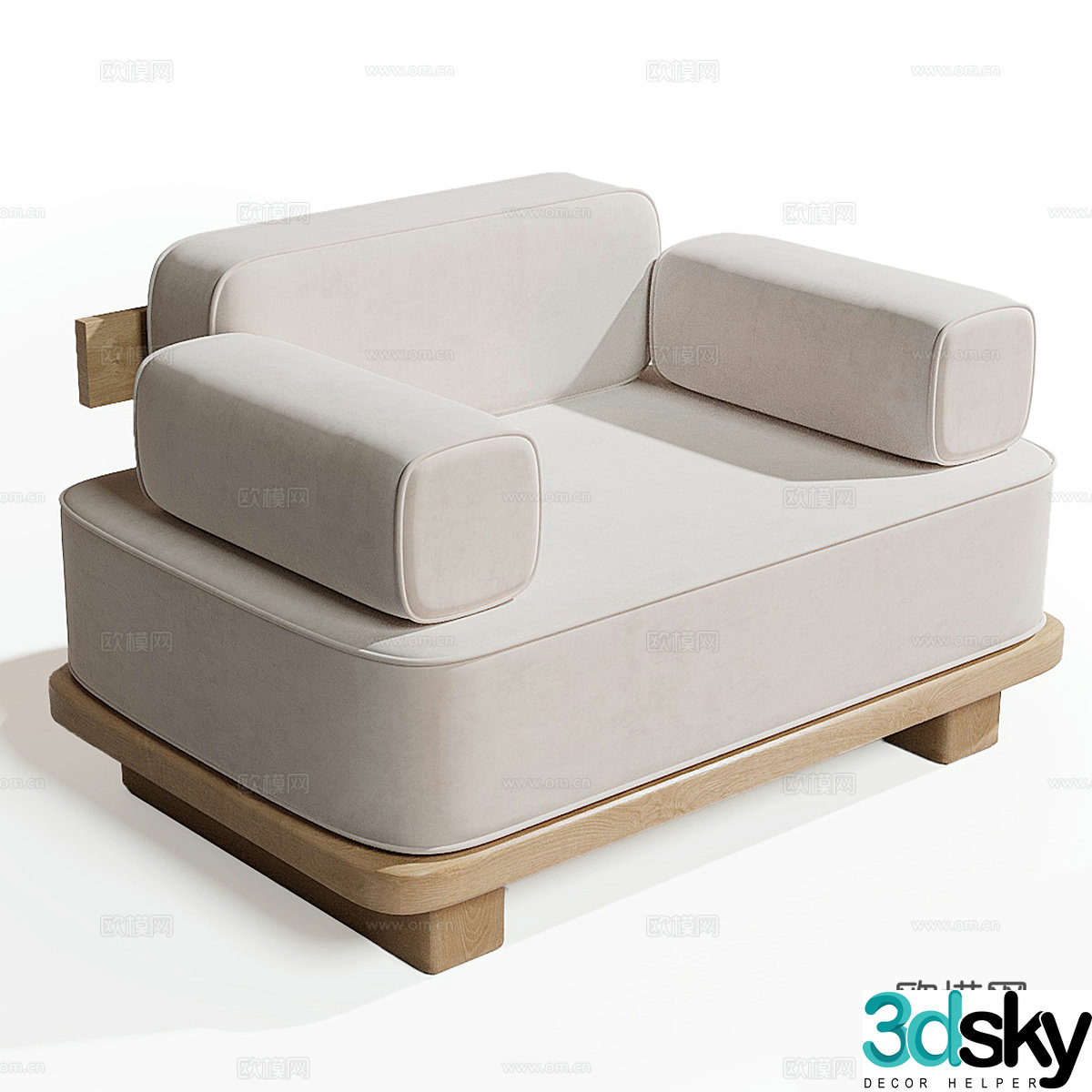 Nordic single sofa 3d model