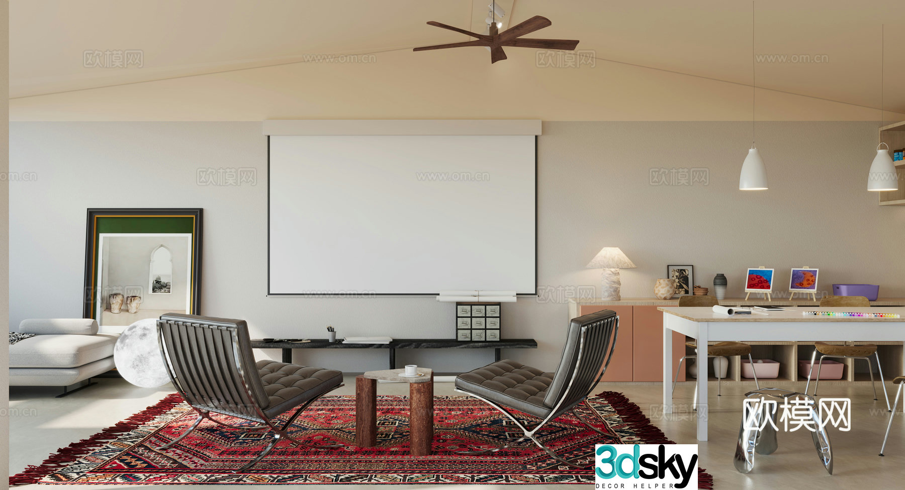 Modern Activity Room Audio and Video Studio Studio 3D Model