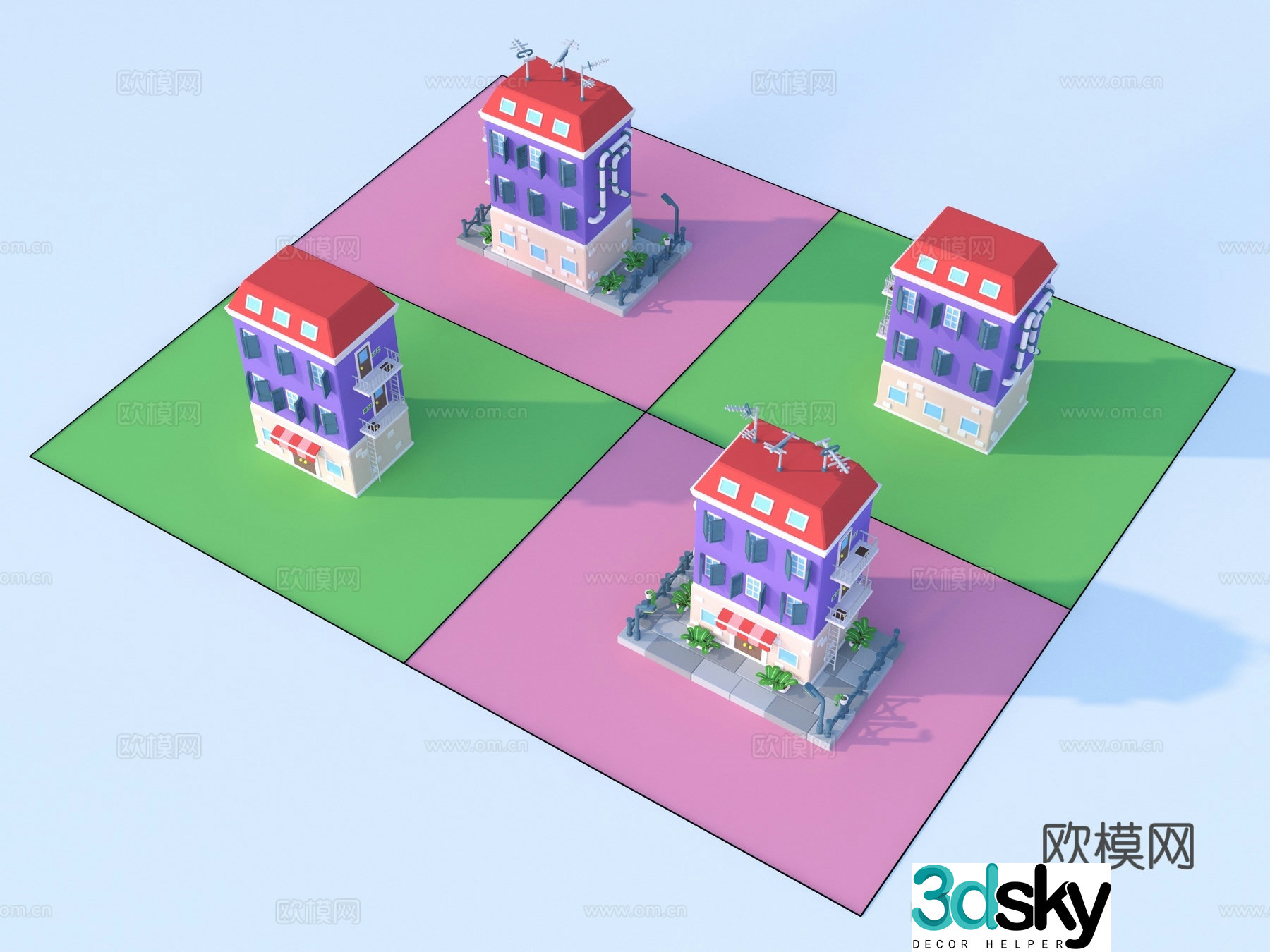 Cartoon toys building block 3D model
