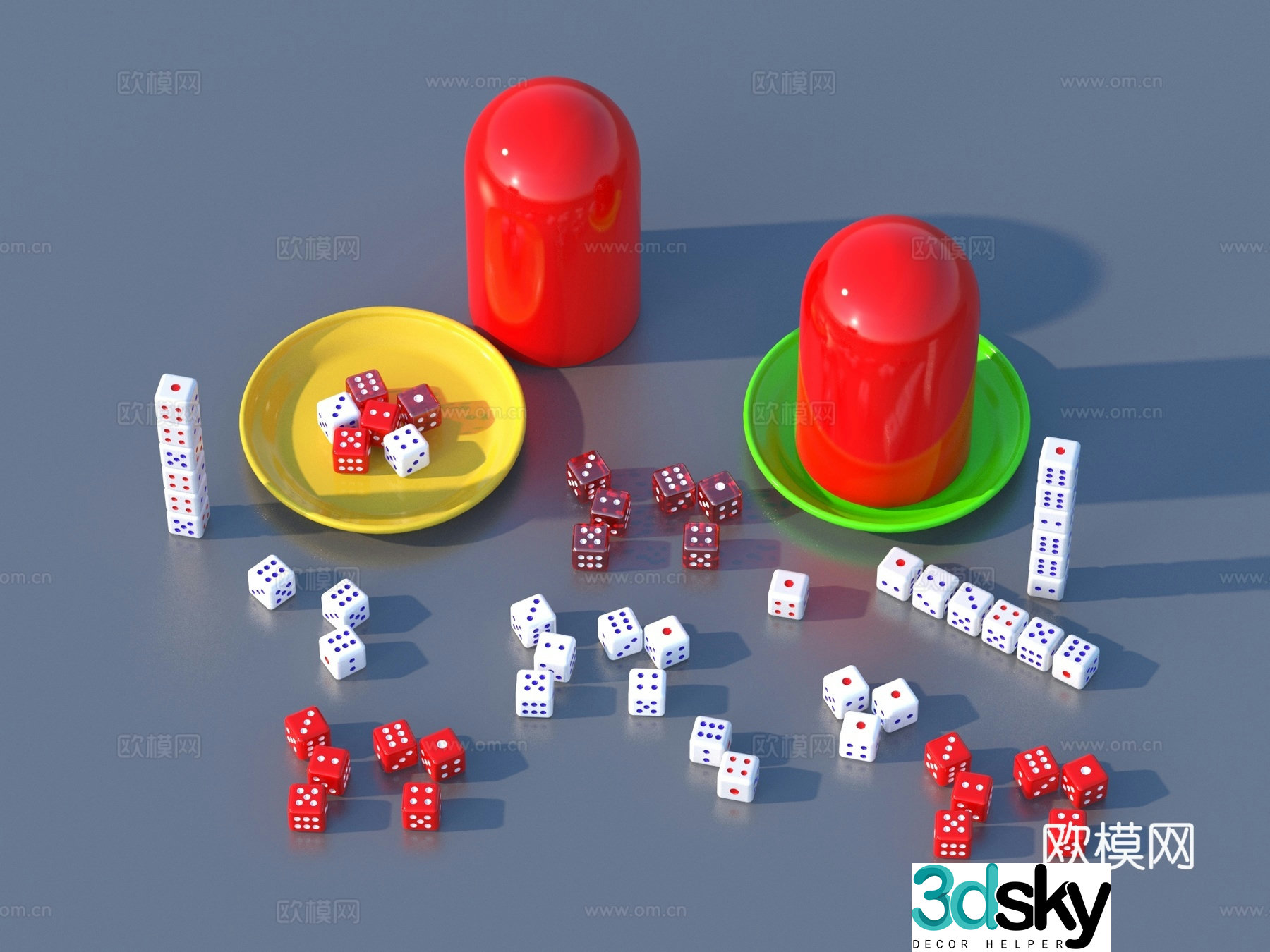 Dice Color Sieve Game Dice 3D Model