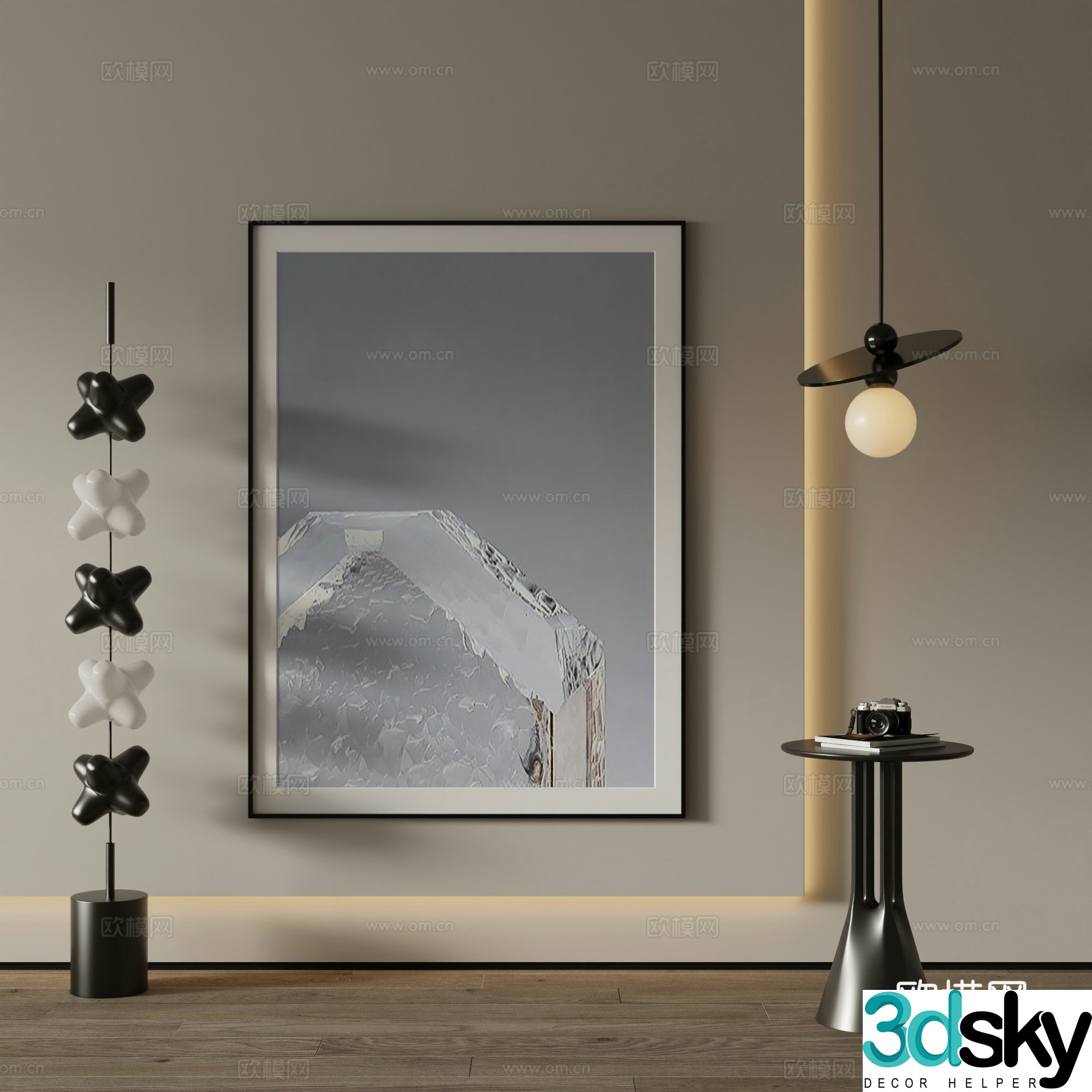 Modern Art Painting Decorative Painting 3D Model