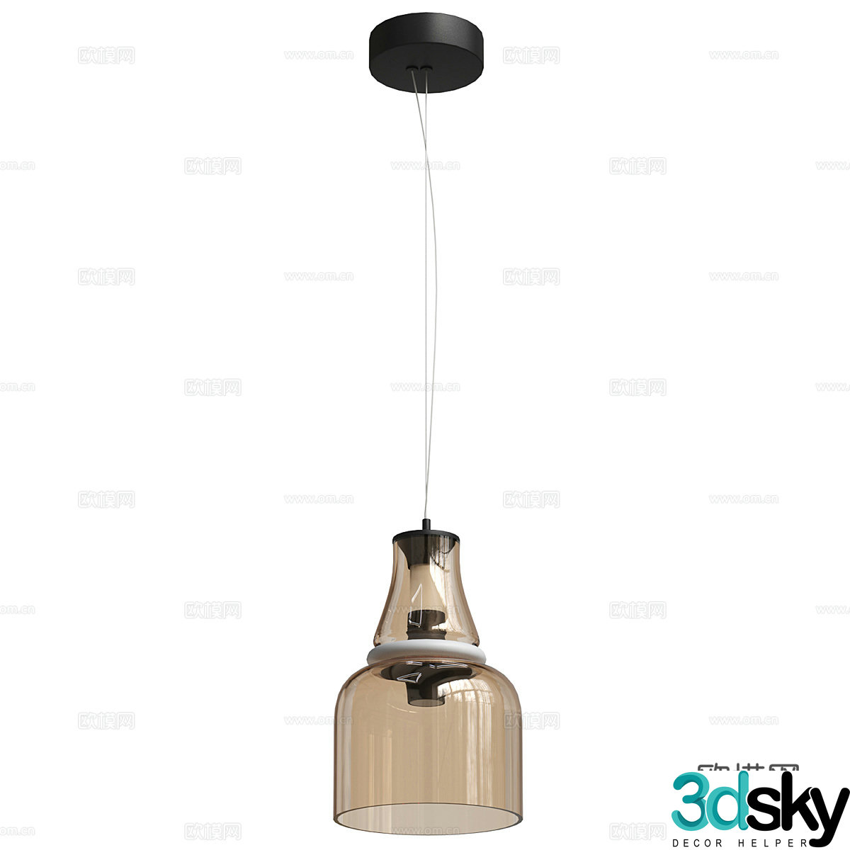 Modern glass chandelier 3d model