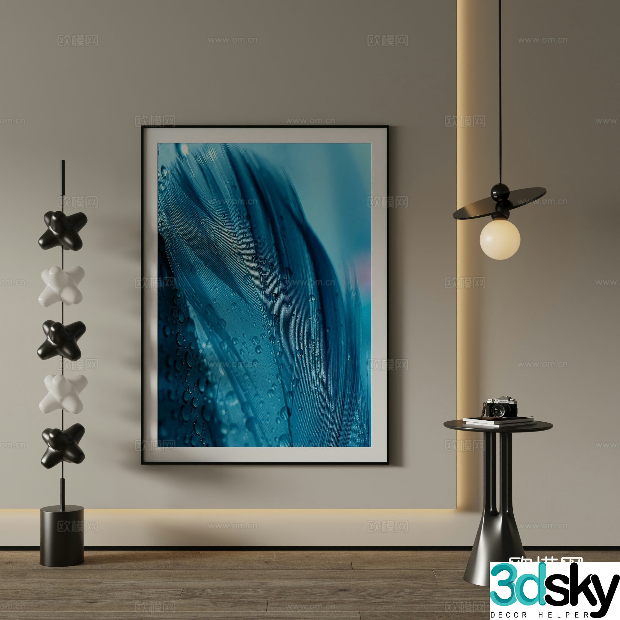 Modern Art Painting Decorative Painting 3D Model