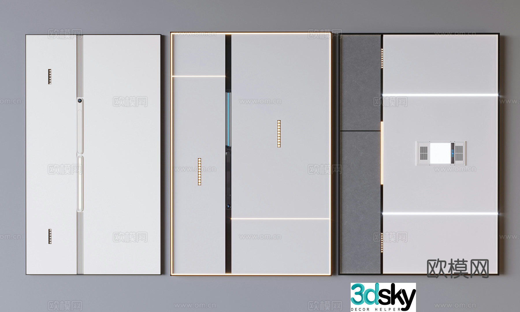 Integrated honeycomb large-board ceiling aluminum buckle plate heater integrated bathroom heater 3D model