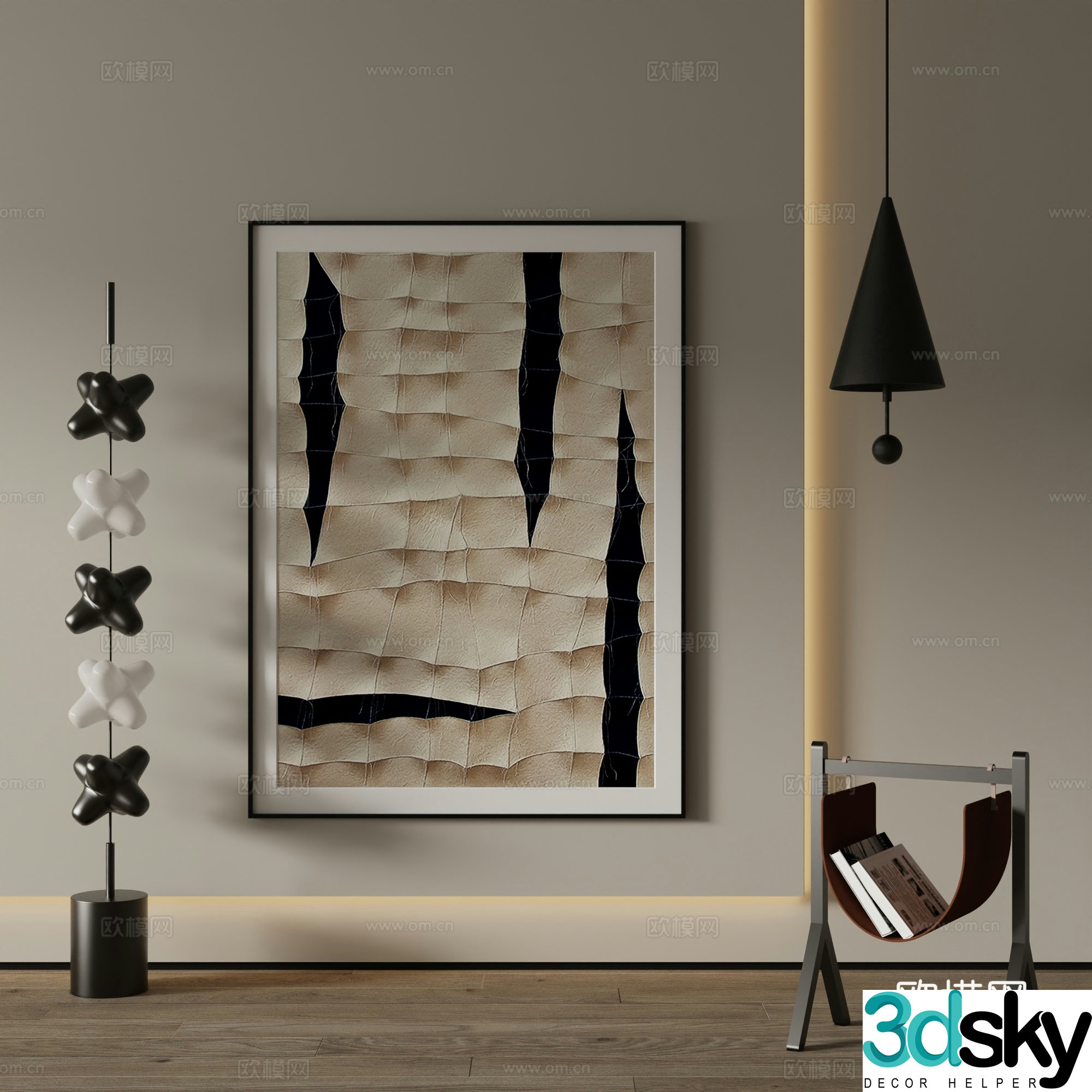 Modern decorative painting Abstract painting Texture painting 3d model
