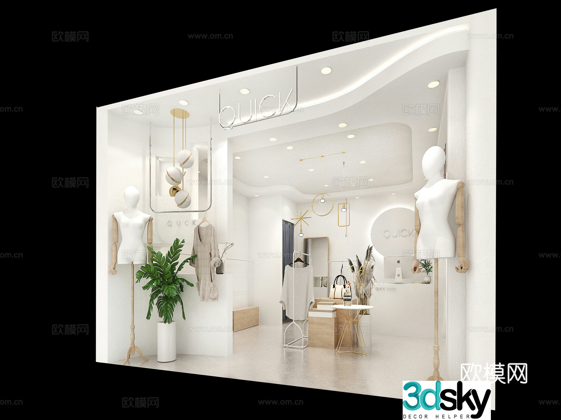 Modern women’s clothing store Clothing store 3d model