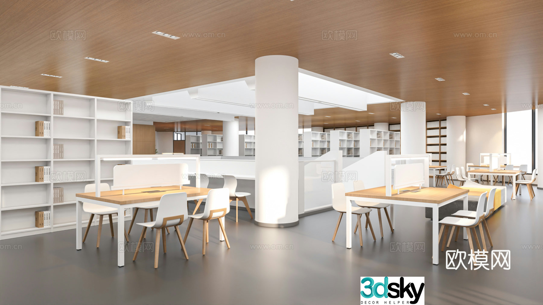 Modern library 3d model
