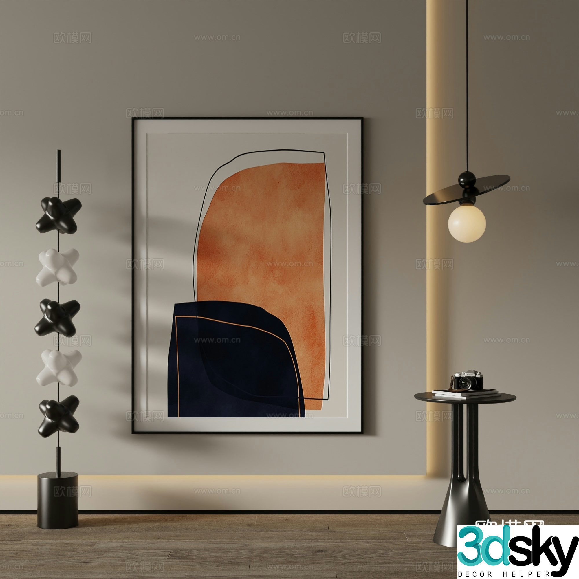 Modern Art Painting Decorative Painting 3D Model