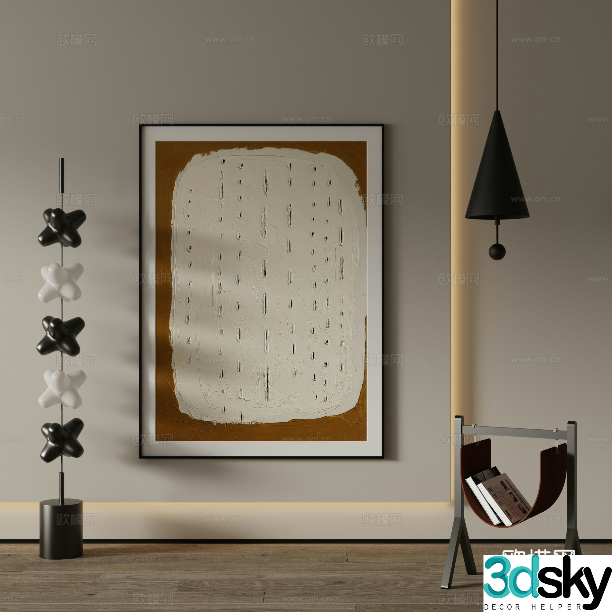 Modern decorative painting Abstract painting 3d model