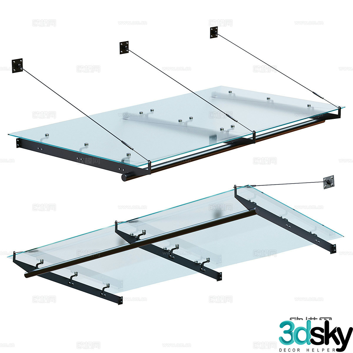 Canopy Glass Awning 3D Model