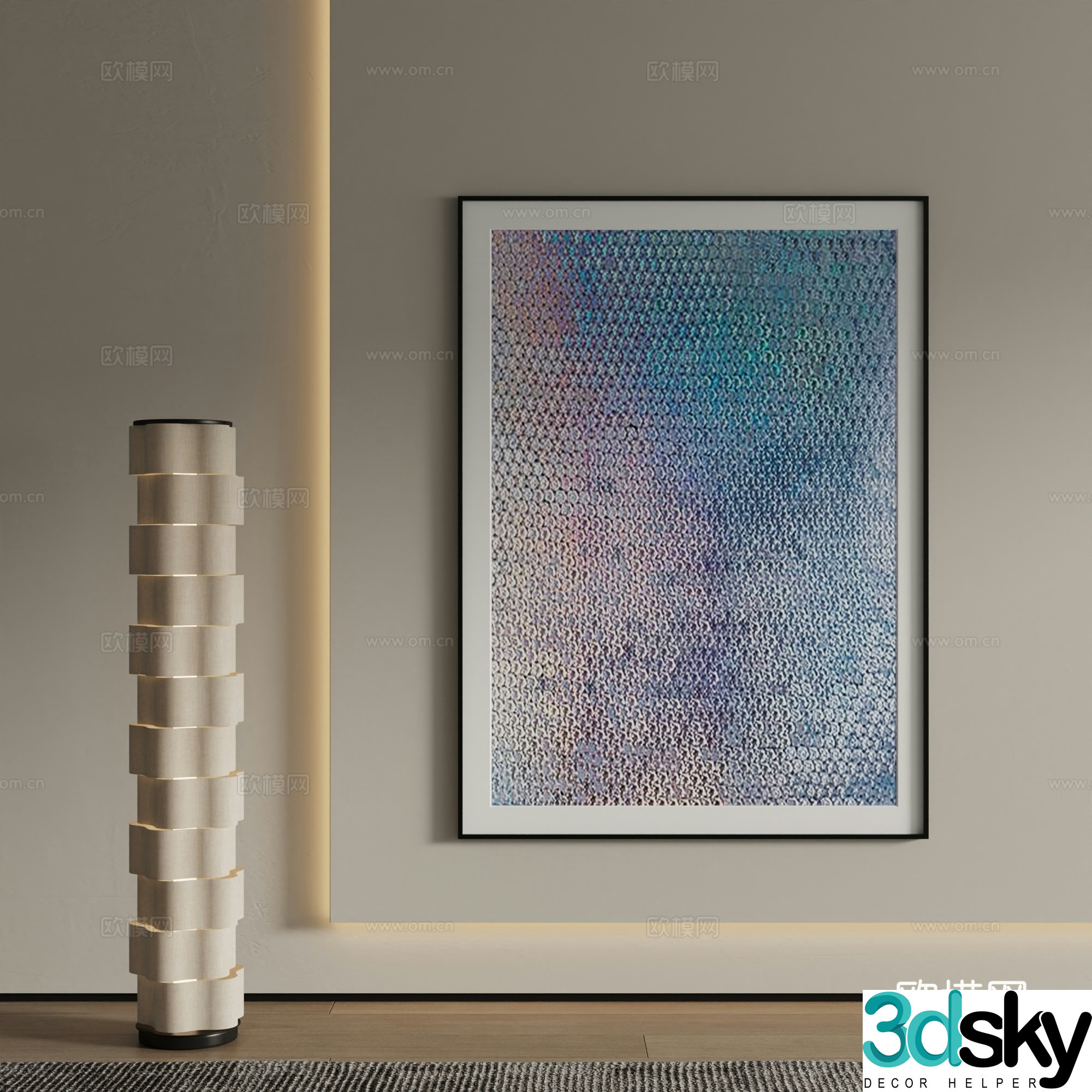 Modern decorative painting Gradient hanging painting 3d model