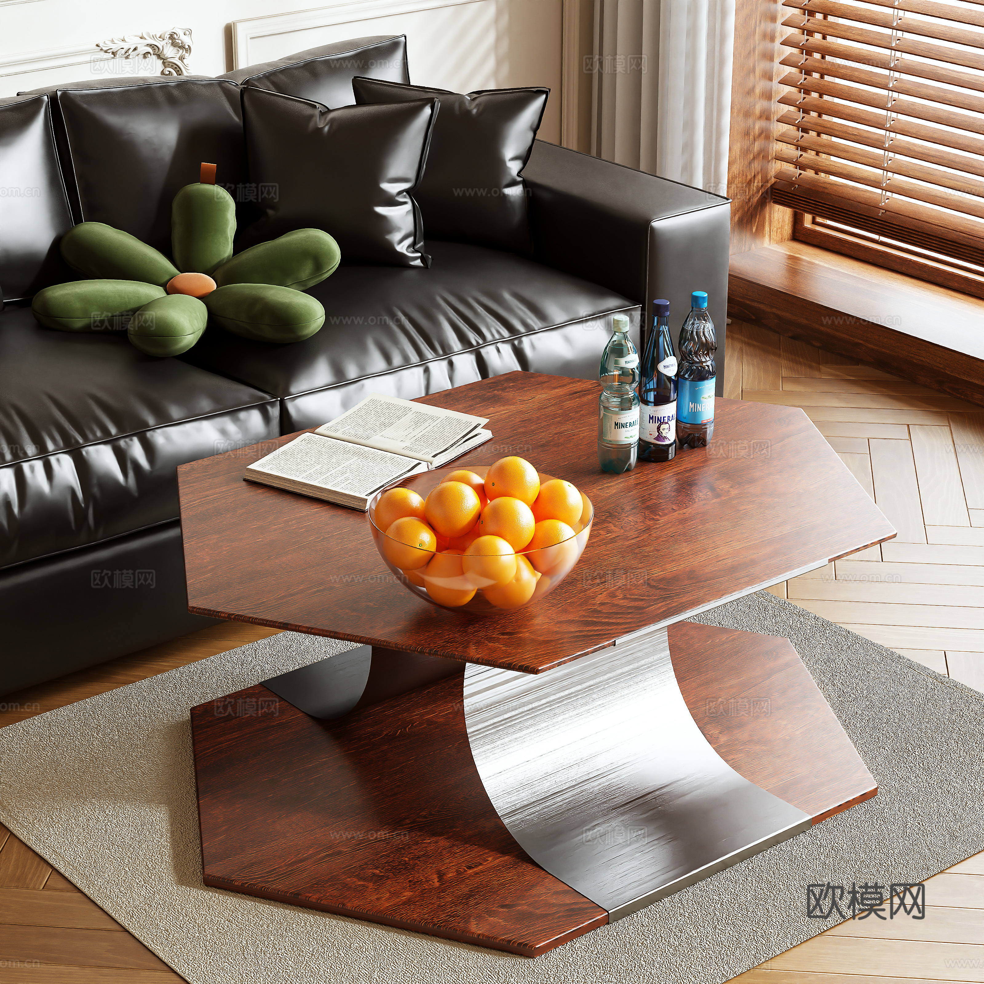 Middle-aged style coffee table 3D model