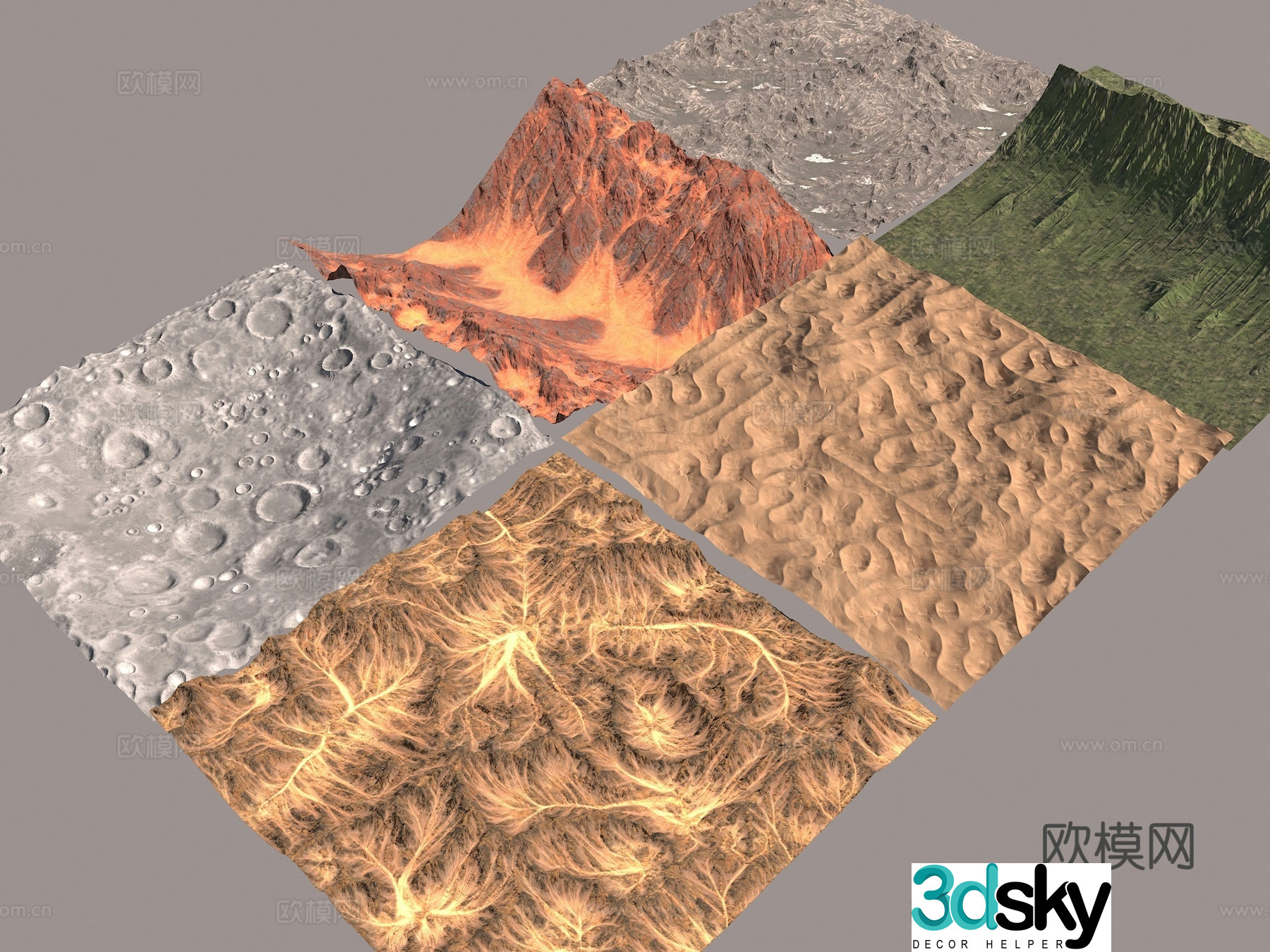 Landform Topping Moon Landmoring Desert Danxia Land Land 3D model