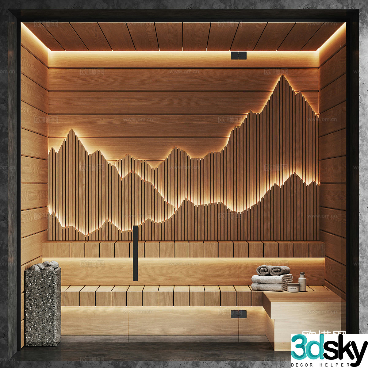 New Chinese sauna sweat steaming room 3D model
