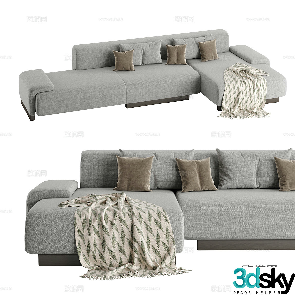 Modern corner sofa multiplayer sofa 3d model