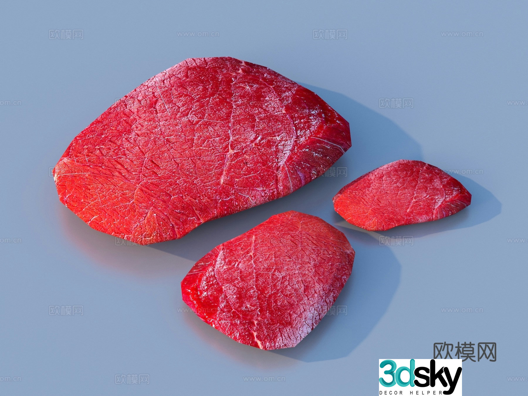 Meat pork beef beef lamb slices food 3D model