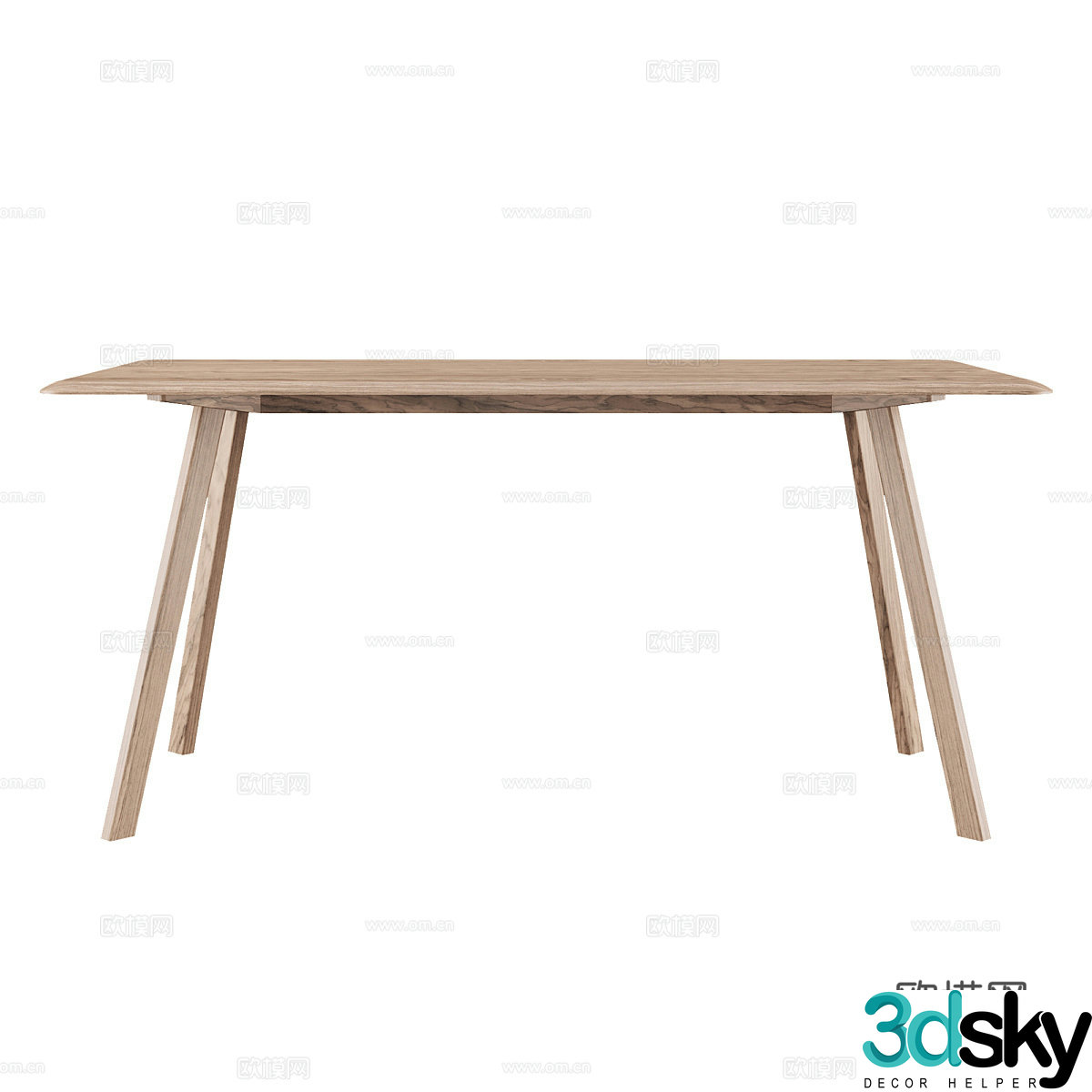 Nordic simple dining table wooden table 3d model