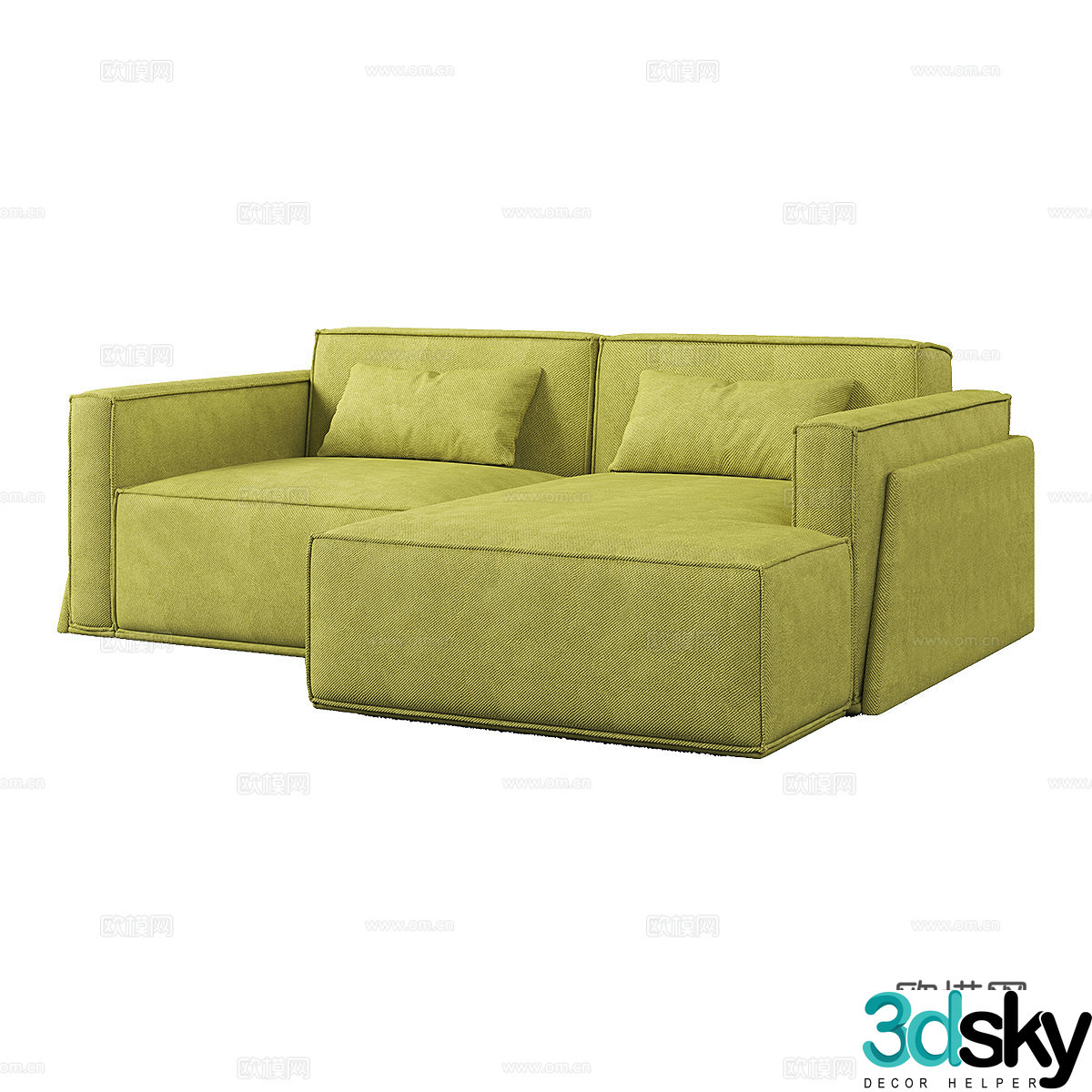 Simple double sofa 3d model