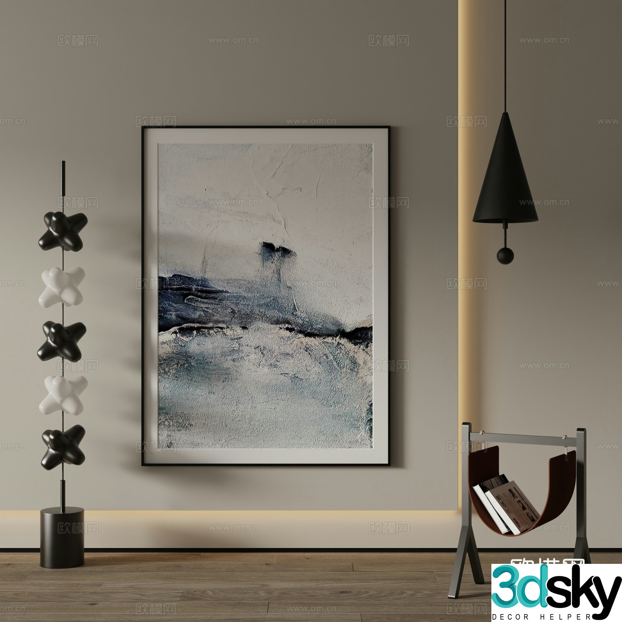 Modern decorative painting Abstract painting 3d model
