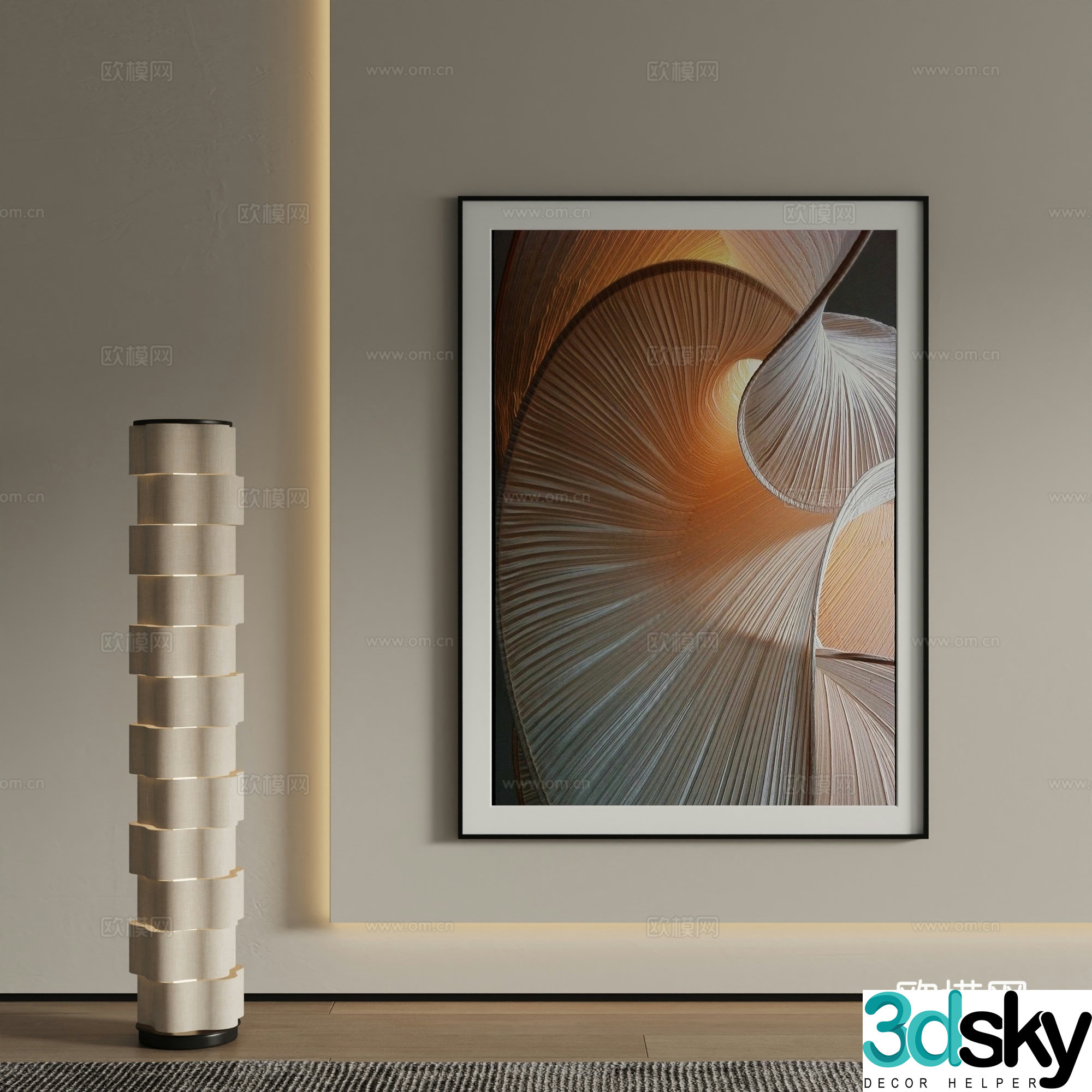 Modern decorative painting Abstract painting 3d model