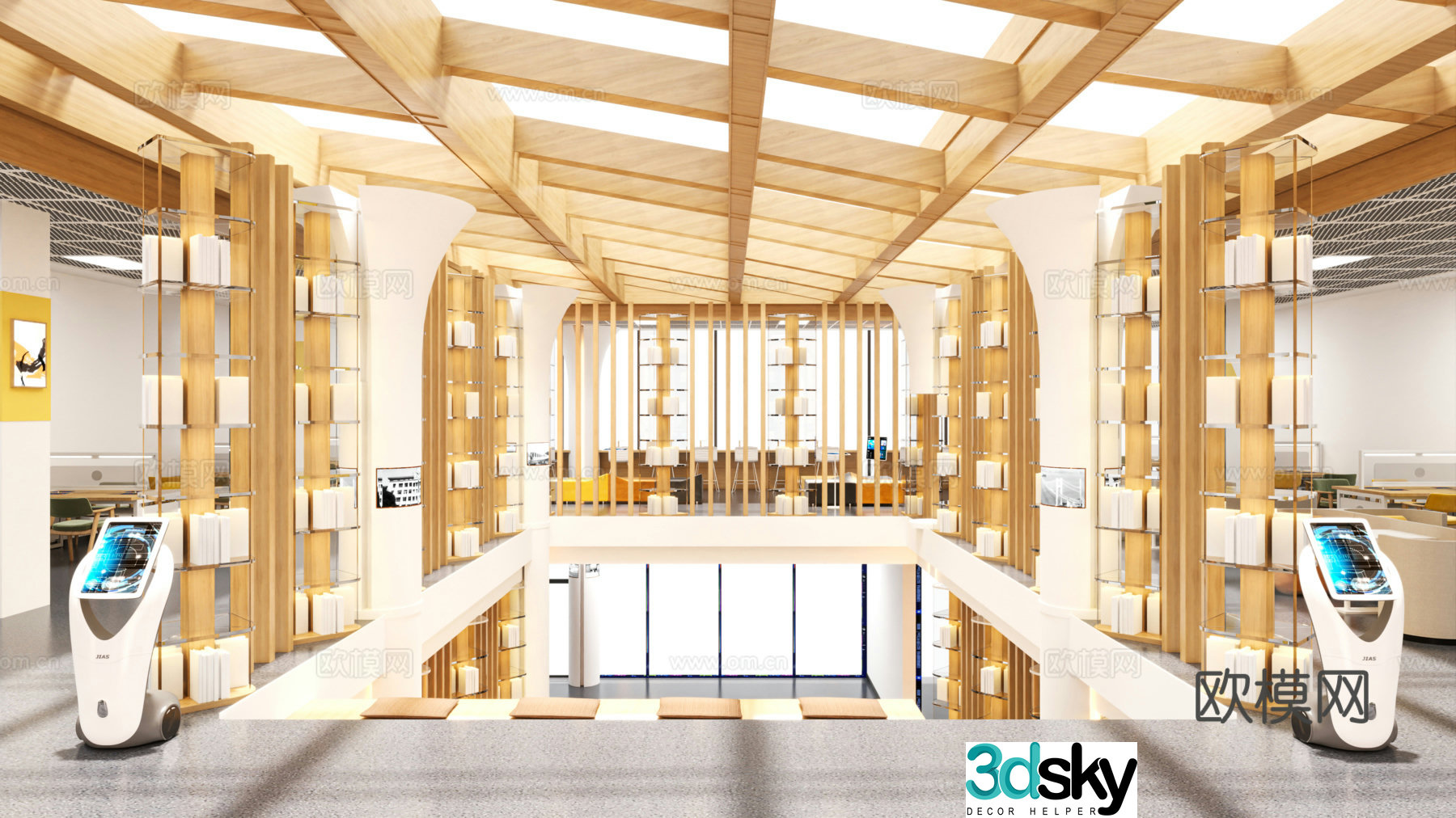 Modern Library Reading Area 3D Model