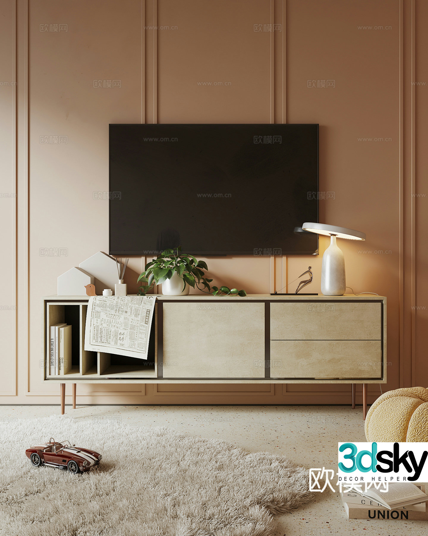 Nordic TV cabinet 3d model