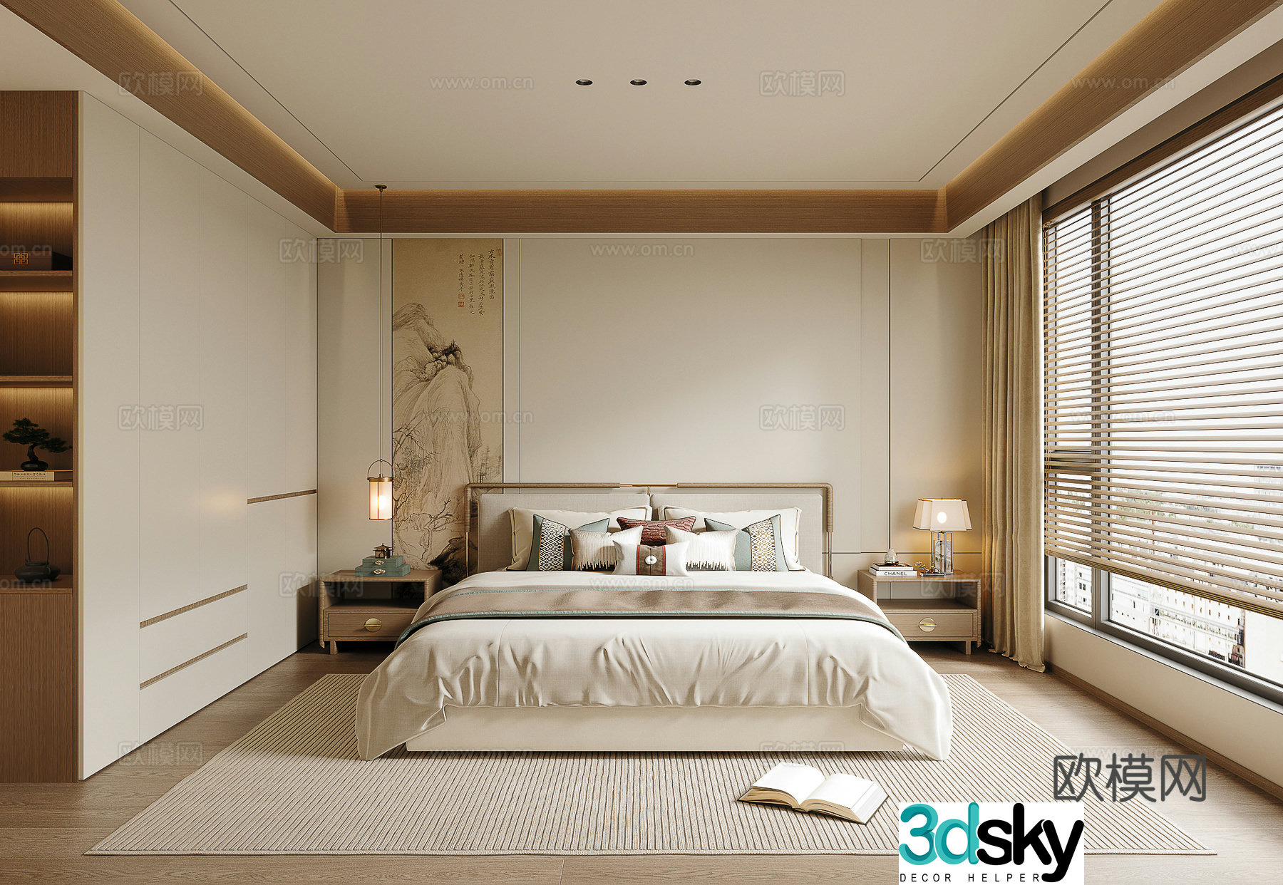 New Chinese style bedroom Song style bedroom Master bedroom 3D model