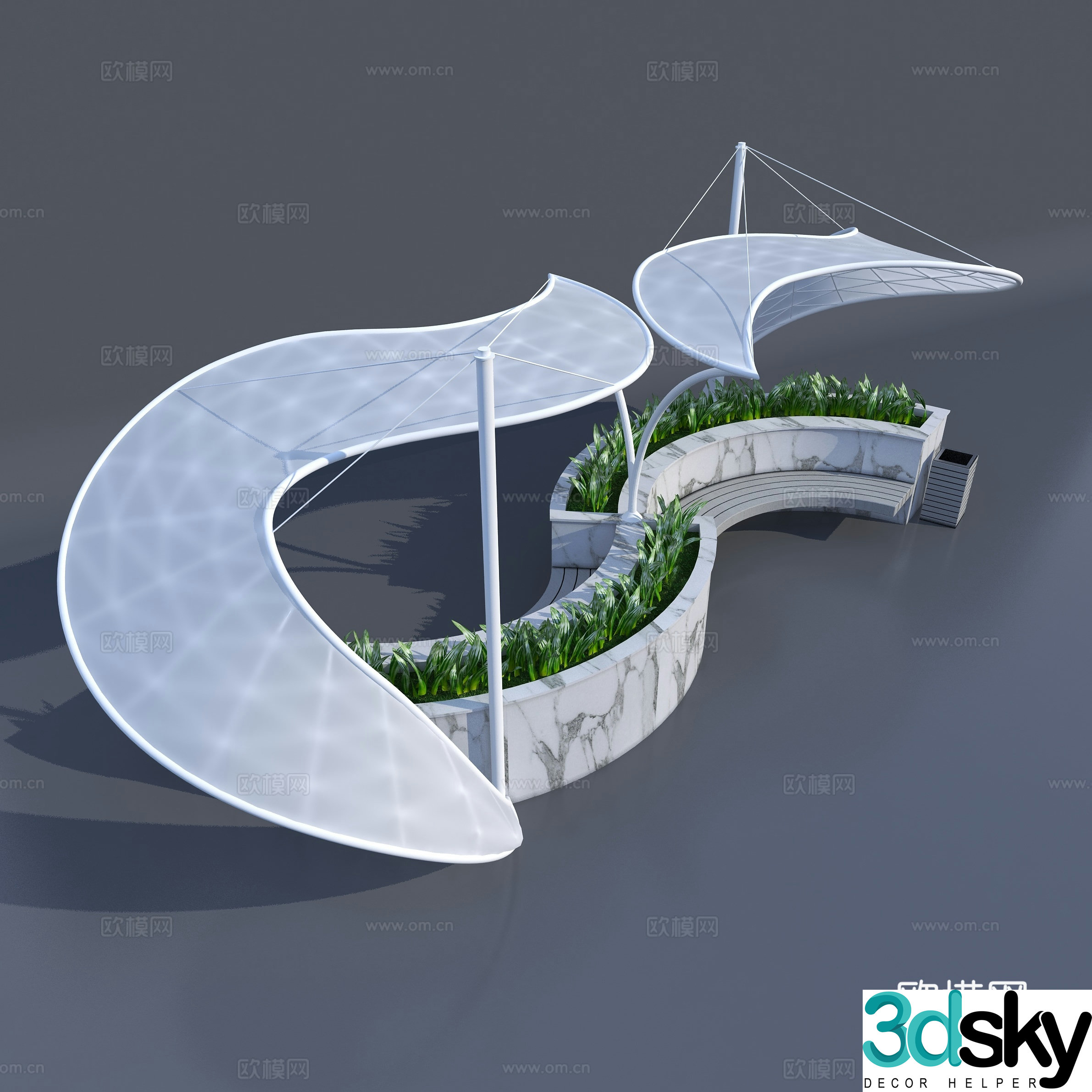 Awning decorative pavilion special-shaped pavilion 3D model