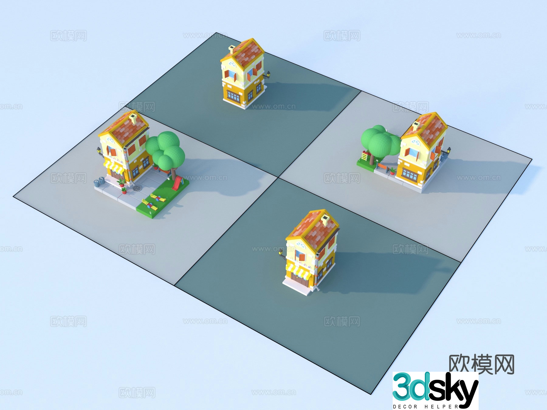 Cartoon toys building blocks 3d model