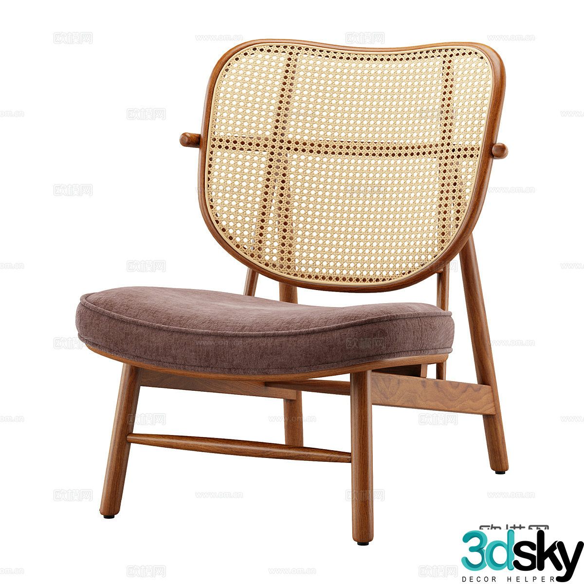 Nordic simple sofa chair rattan sofa 3d model