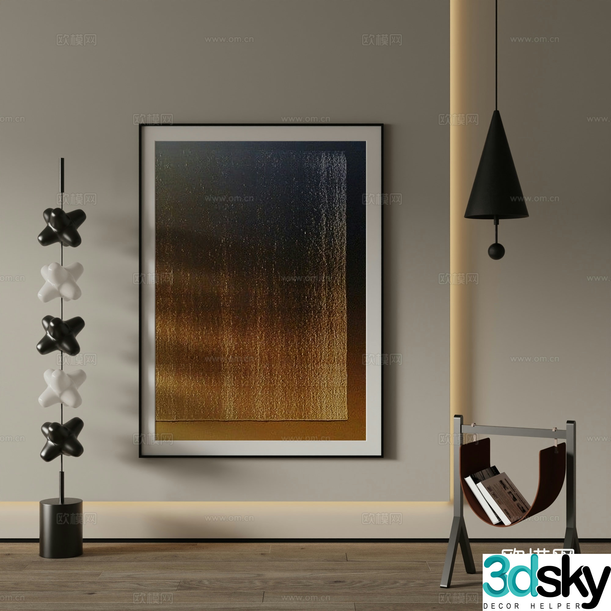 Modern decorative painting Abstract hanging painting 3d model