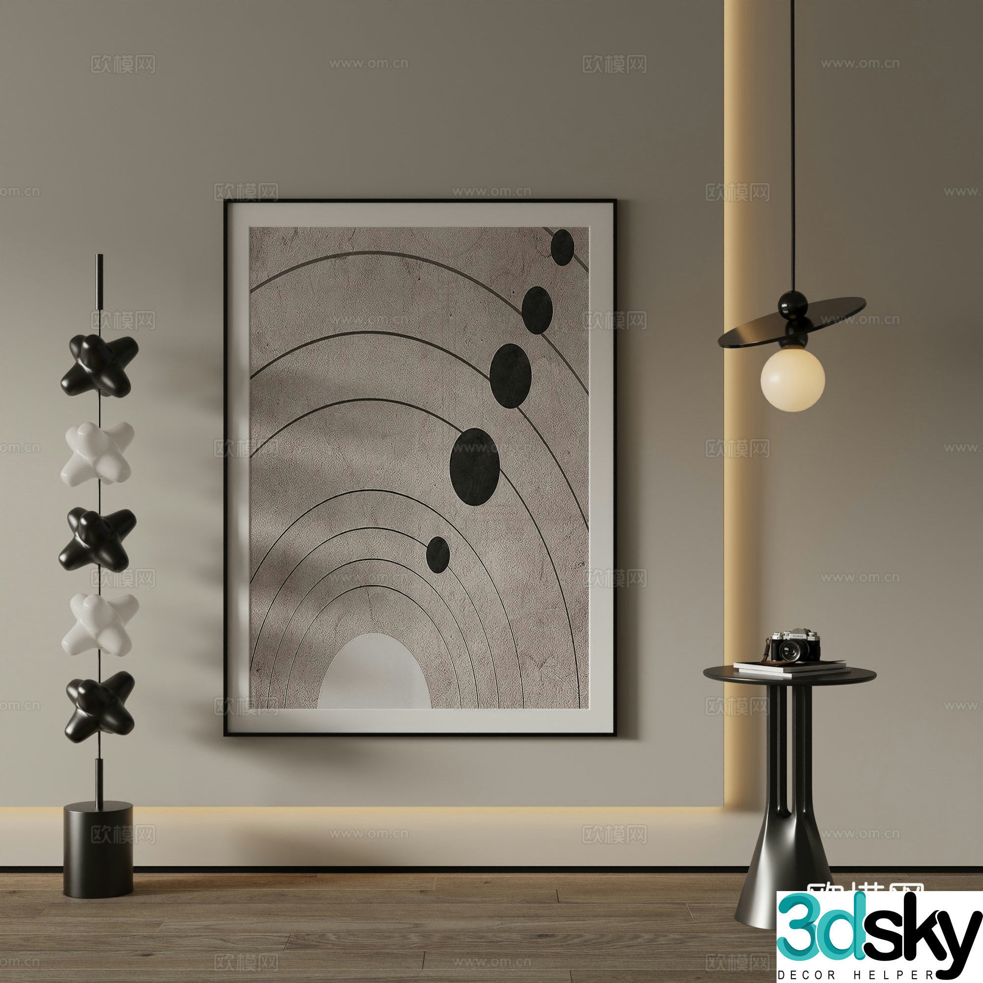 Modern Art Painting Decorative Painting 3D Model