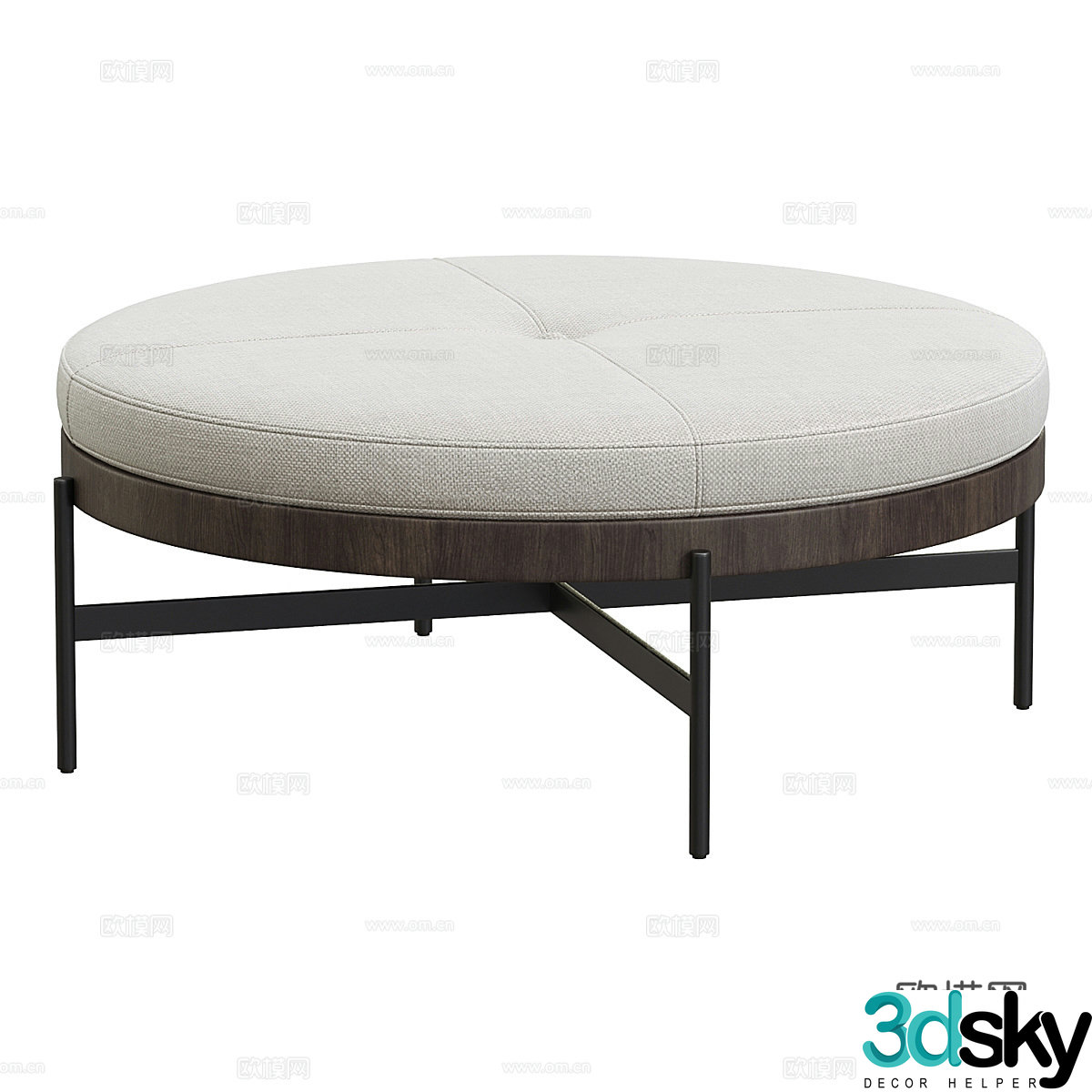 New Chinese sofa stool 3D model