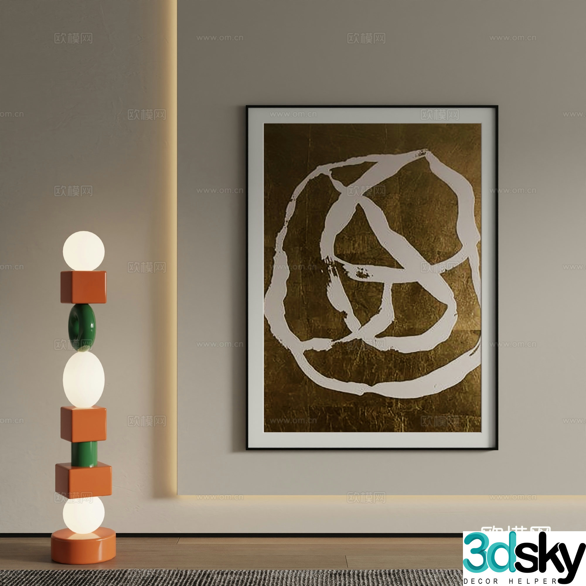 Modern decorative painting Art painting 3d model