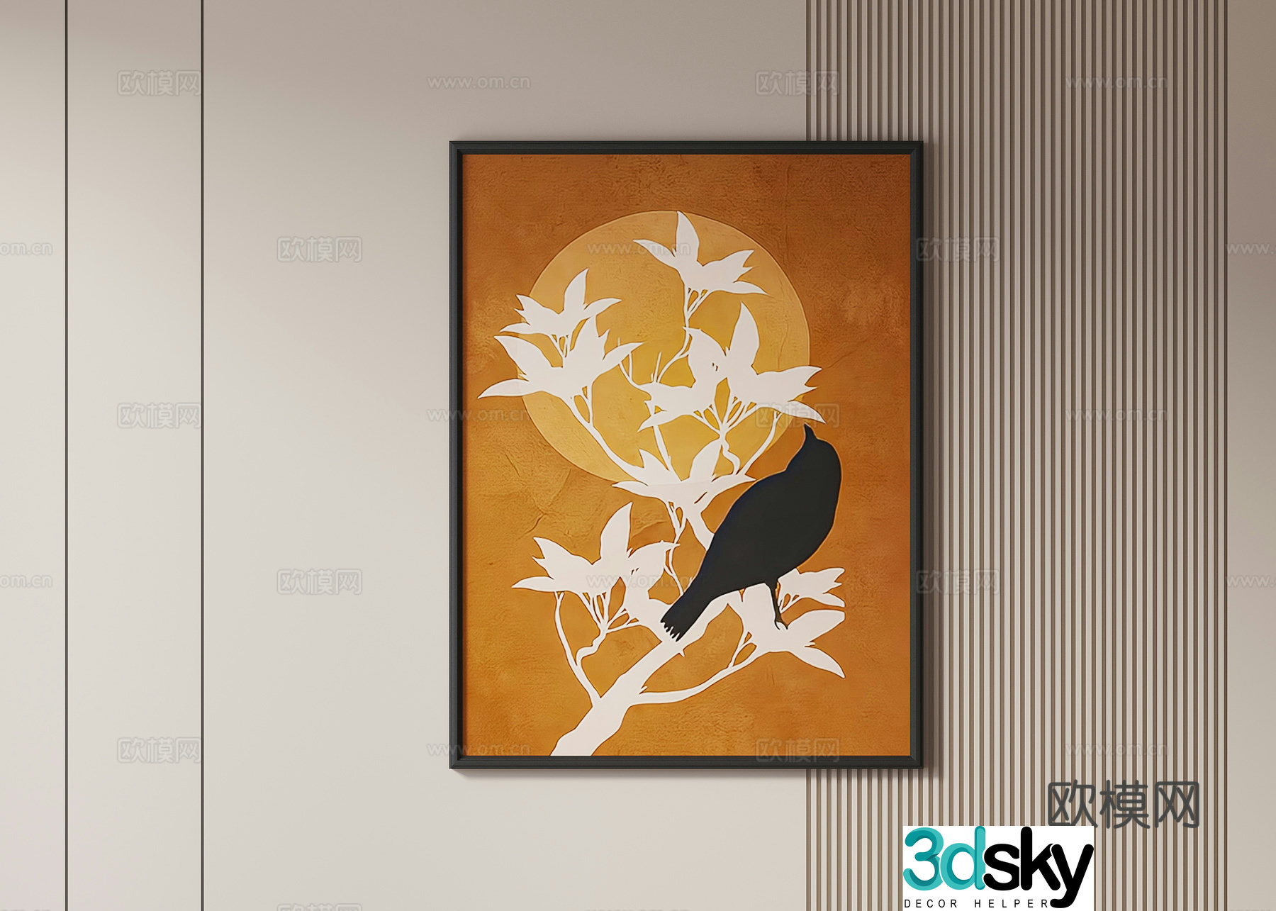 Middle-aged style hanging paintings decorative paintings 3D model