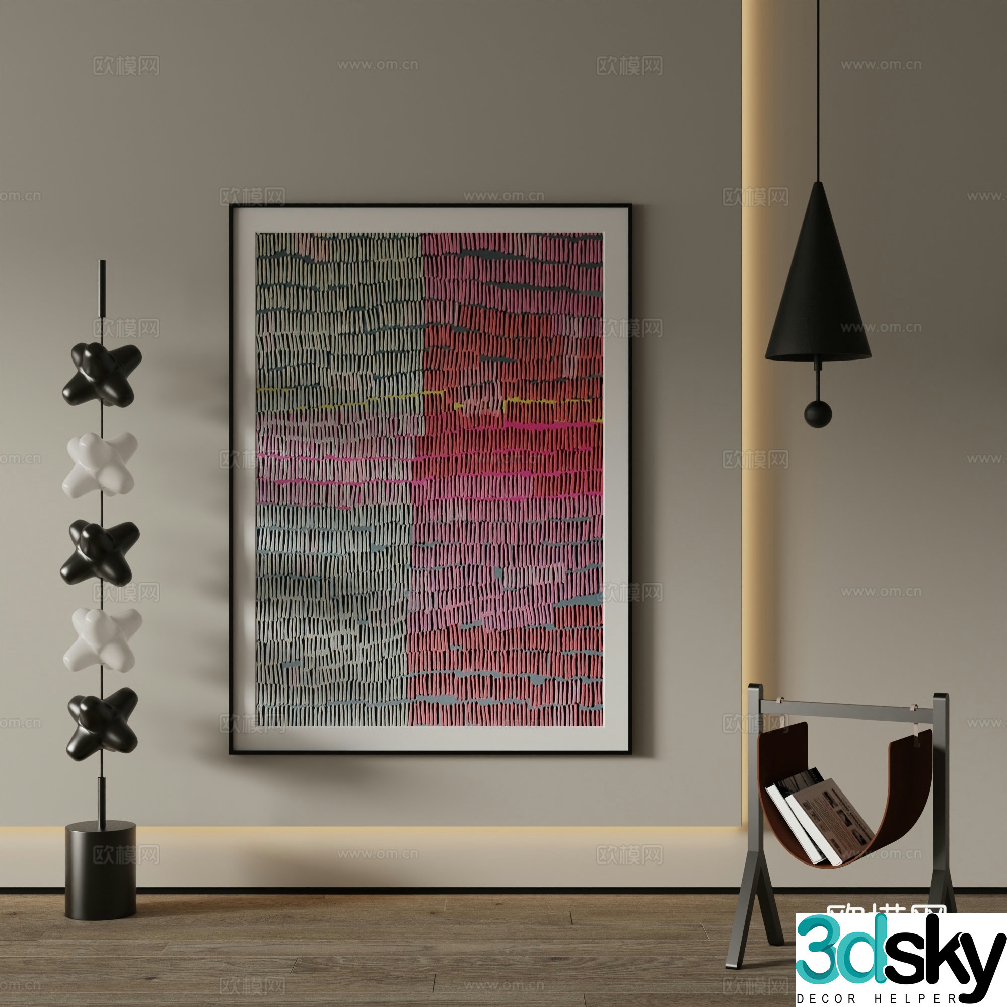 Modern decorative painting Abstract painting 3d model