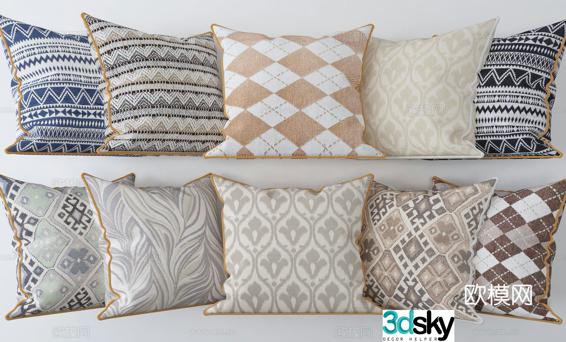 Plaid pillow printed pillow pillow 3d model