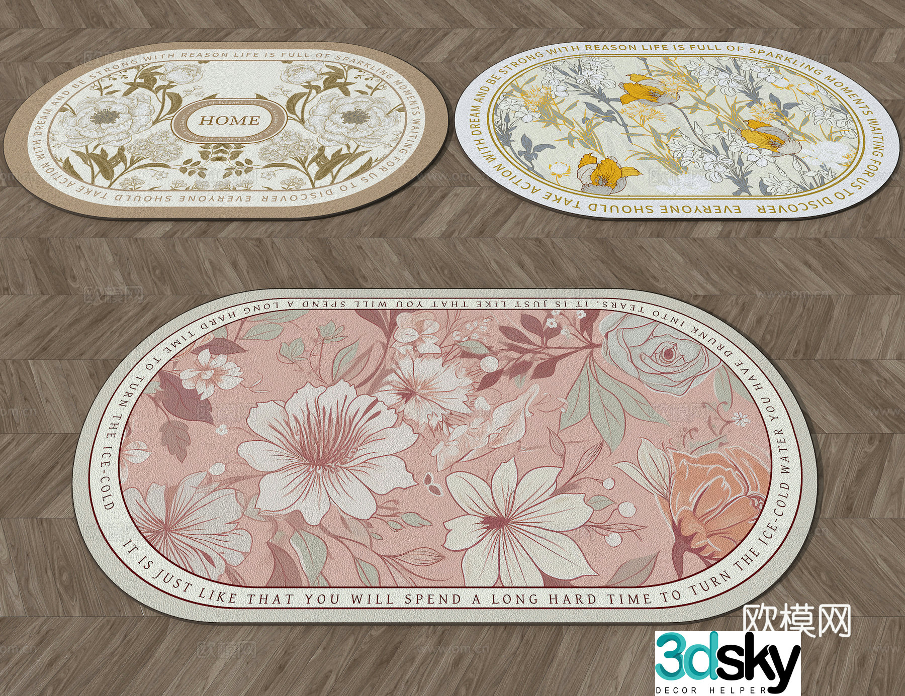 Floral carpet 3d model