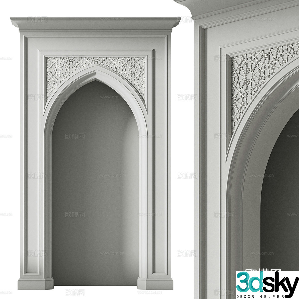 European door hole 3D model