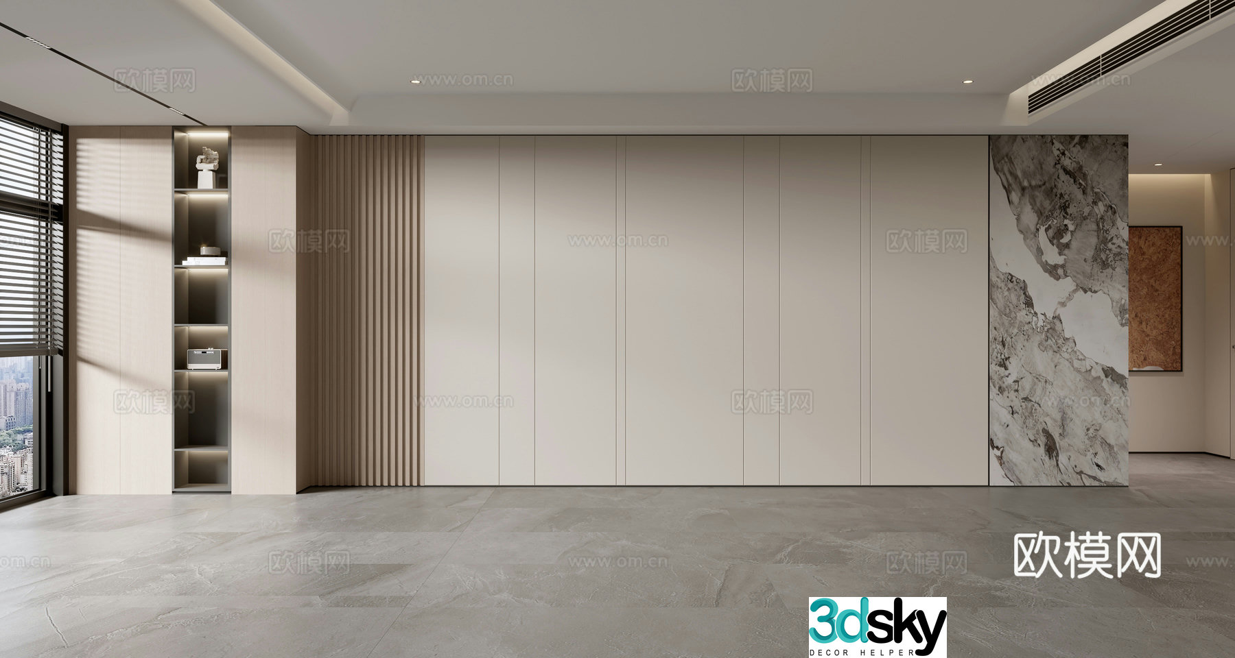Modern sofa background wall 3d model