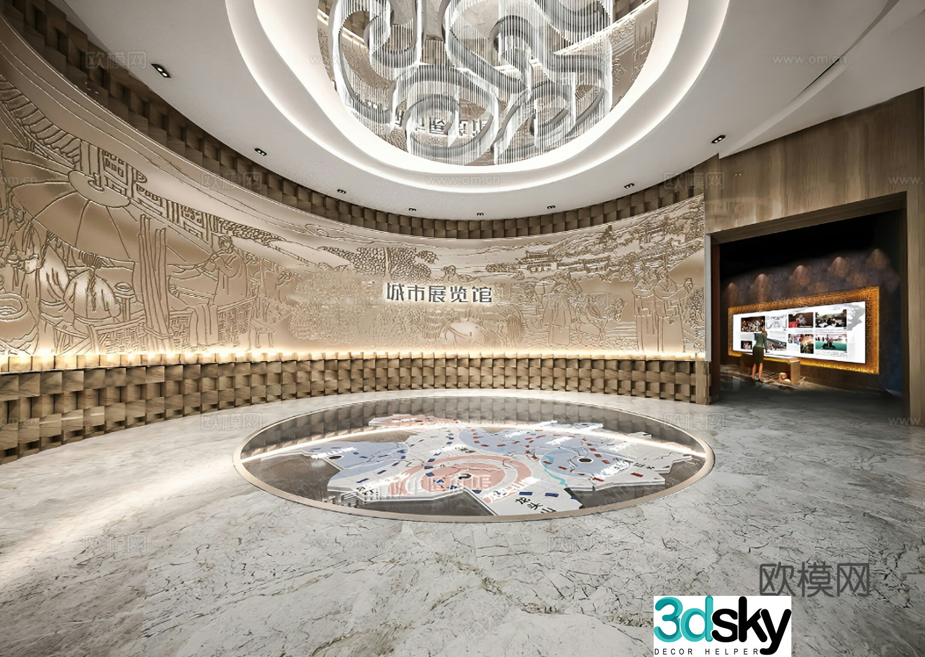New Chinese-style exhibition hall 3d model