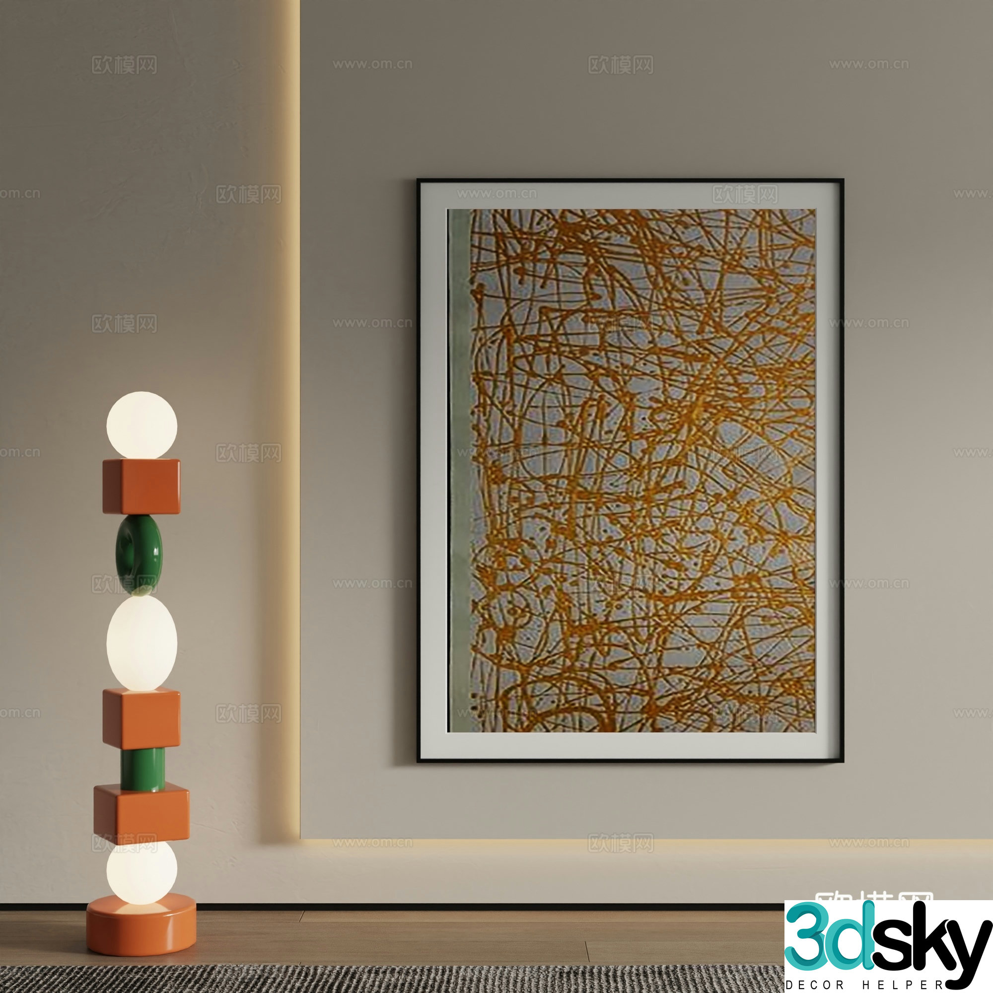 Modern decorative painting Art painting 3d model