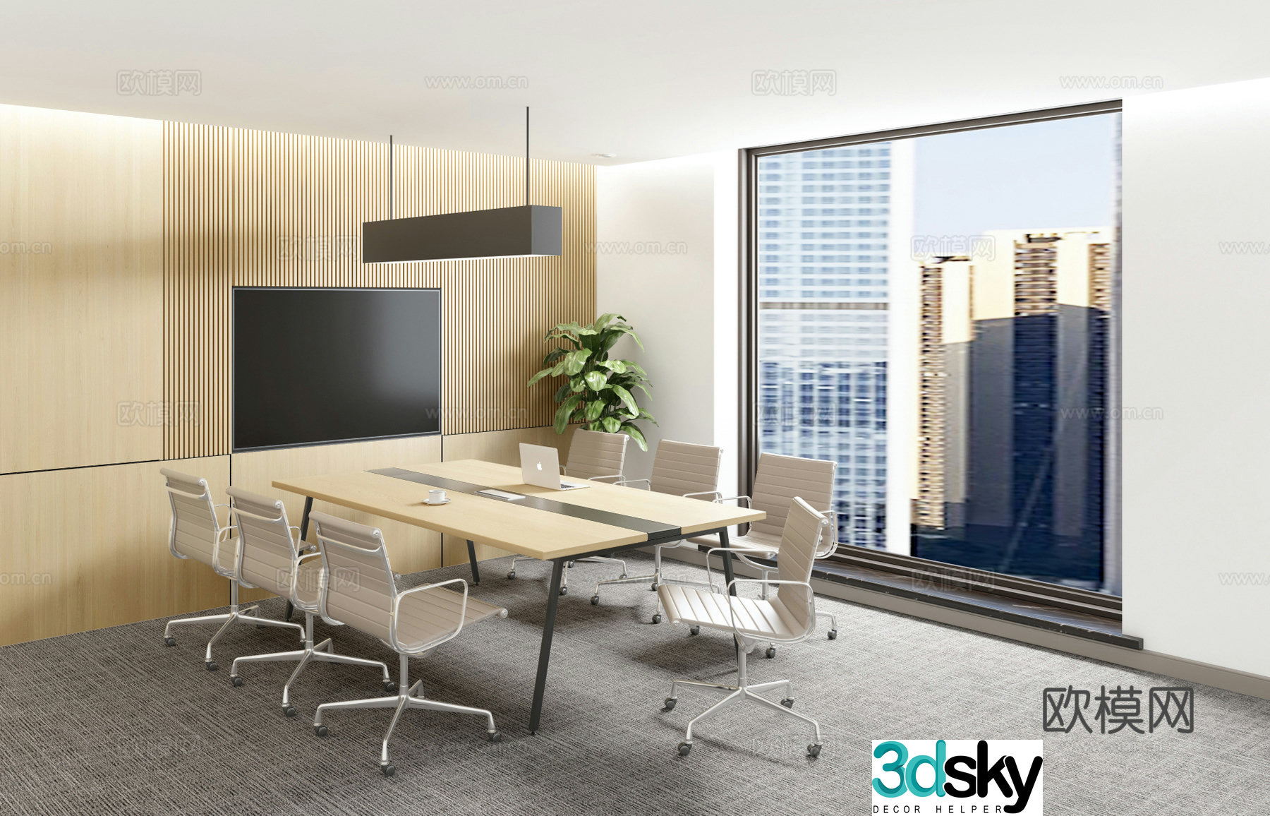 3D model of the study room of the Small Conference Room of the Modern Small negotiation room
