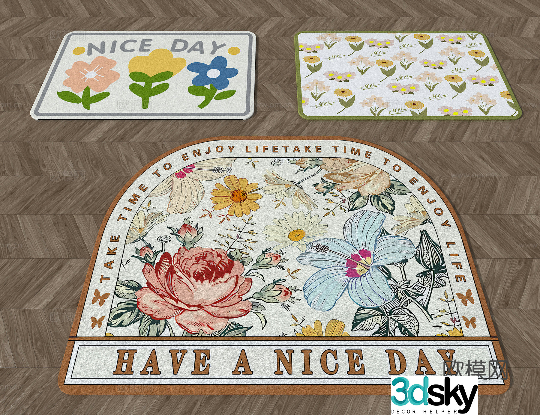 Floral carpet 3d model